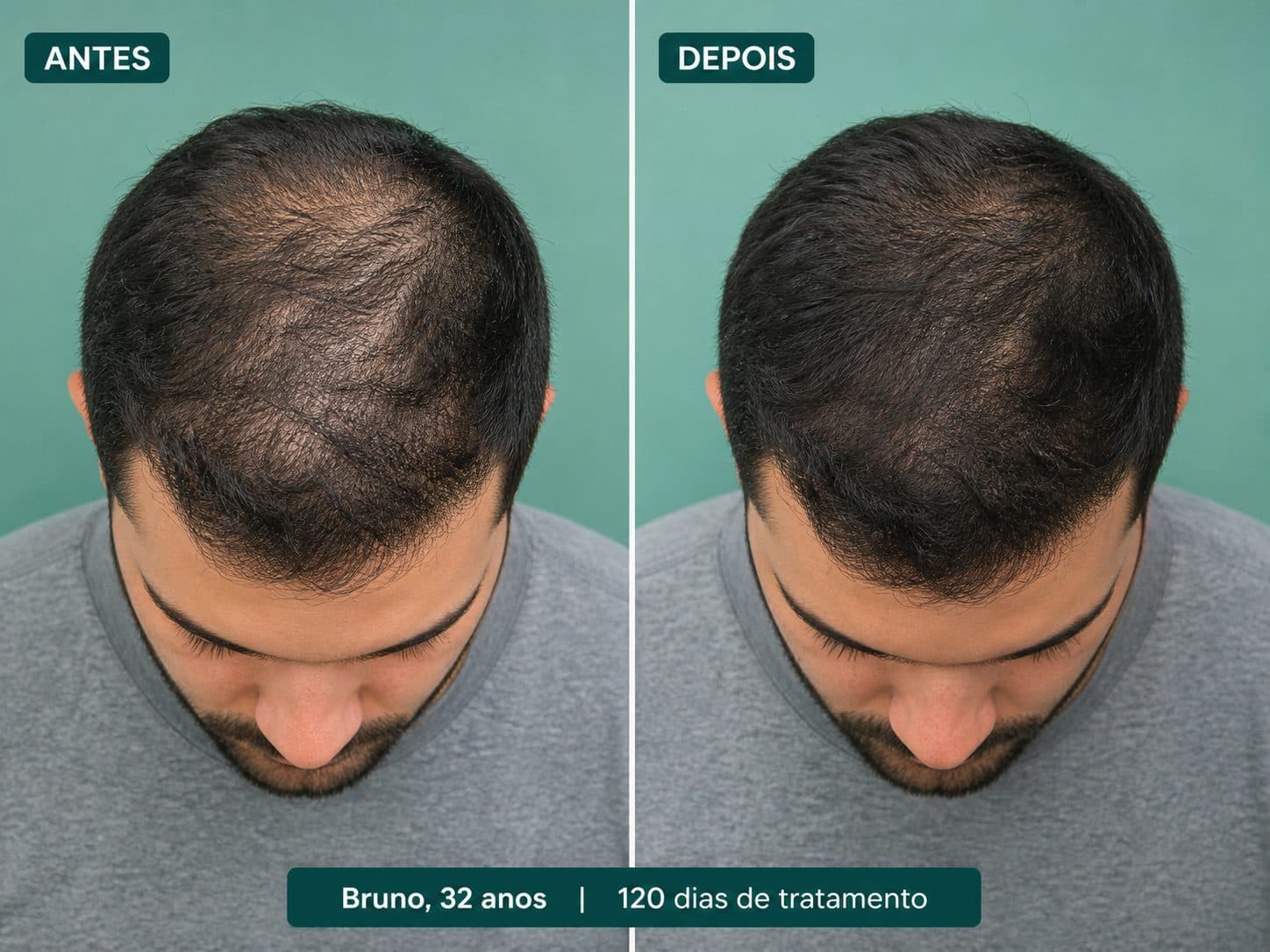Antes e depois — coroa, semana 1 versus semana 12